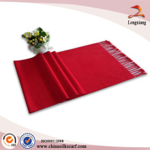 Plain Red Color Brushed Chinese Silk Scarf